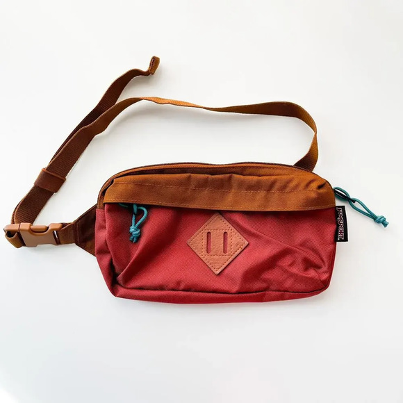 Jansport Handbags - Jansport Waisted Fanny Pack Belt Bag Outdoor Camping Hiking Rust Brown Teal44